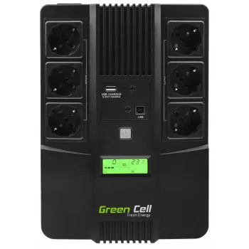 Green Cell AiO 800VA LCD USV unterbrechungsfreie Stromversorgung Line-Interactive 0,8 kVA 480 W 6 Steckdosen