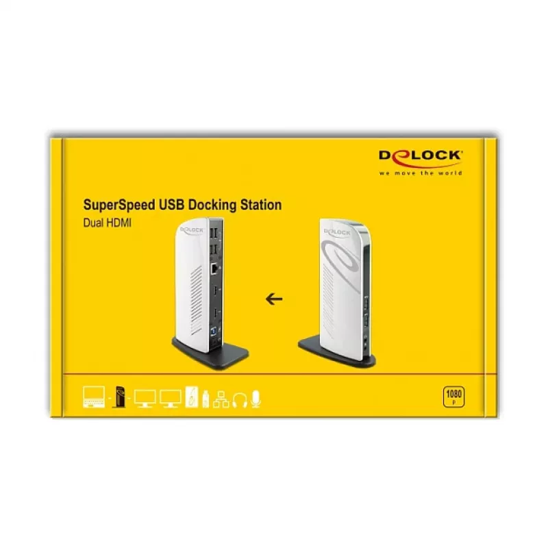 USB Dockingstation DeLOCK 87771 Dual HDMI Full-HD USB 3.2 LAN Audio