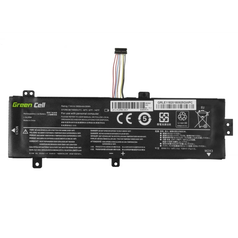 Batterie Grün Cell LE118 für Lenovo Ideapad 310-15 (7,6 V, 3500 mAh, 4 Zellen, LiPo, schwarz)