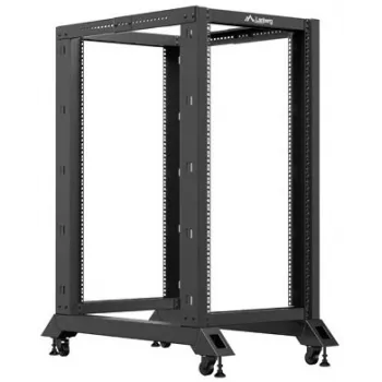 Lanberg Open Rack 22U Schwarz (22HE, 19-Zoll-Rack), Serverrack, Schwarz