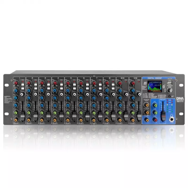 RM12 FX - Analoger Mixer mit Bluetooth DSP EQ MP3 Phantom, 12 Kanäle