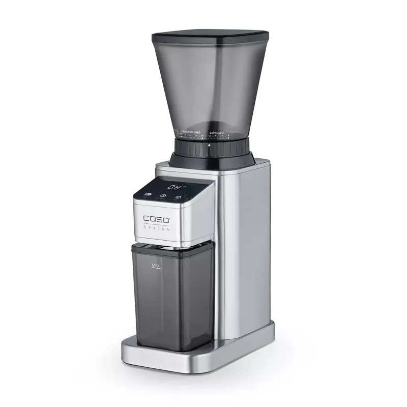 Caso Kaffeemühle | Barista Chef Edelstahl | 150 W | Kaffeebohnenkapazität 250 g | Tassenanzahl 12 Stück | Edelstahl