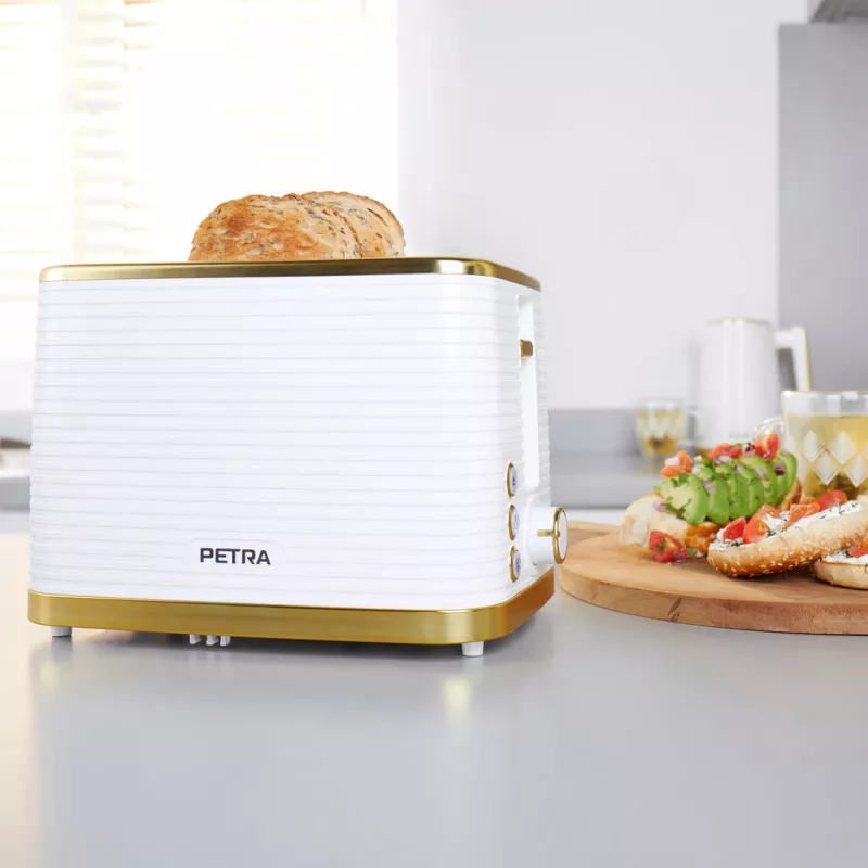Toaster Petra PT5032WVDE 2-Scheiben, kompakter elektrischer 2-Schlitz-Toaster