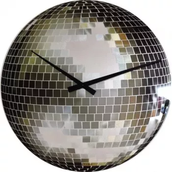 NeXtime Uhr 8801 Small Disco, Ø30 cm, Wand, Silber
