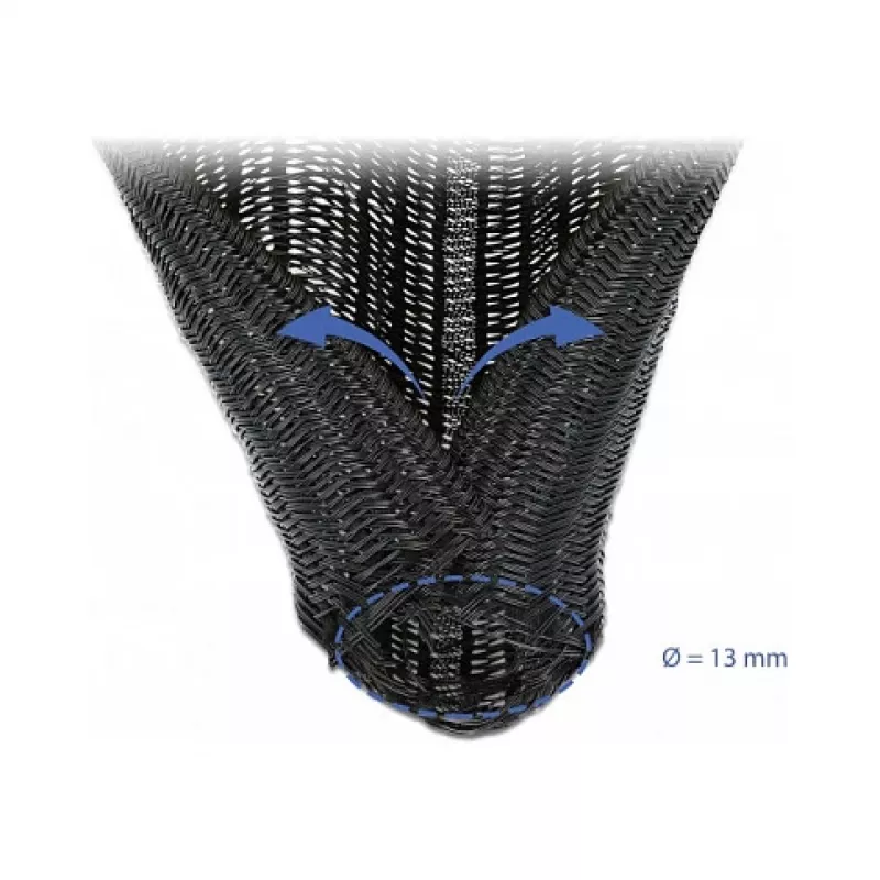 Geflechtschlauch DeLOCK 18909 5 m x 13 mm schwarz