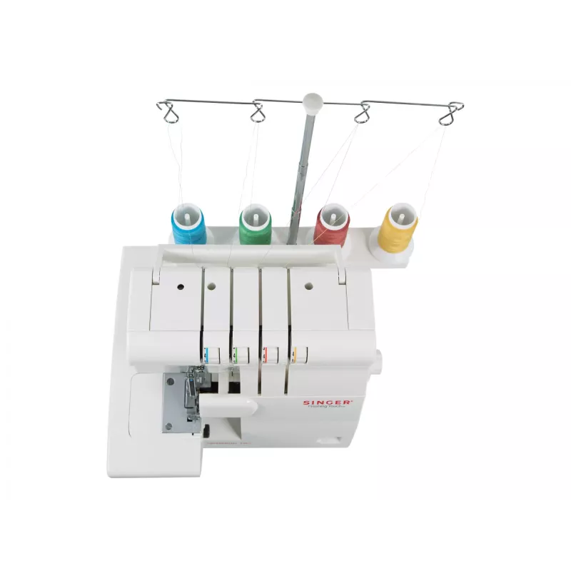 Overlock-Nähmaschine SINGER 14SH654 — Elektrisch, 4-Stufen-Knopfloch, Freiarm, 1300 Stichmuster, Weiß