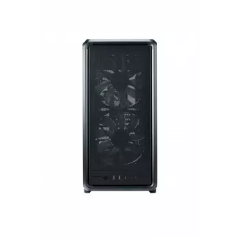 PC Midi Tower Cooler Master MasterFrame 500 Mesh — Schwarz mit transparenter Seite, unterstützt ATX/EATX, 2x200 mm vorne, 1x120 mm hinten