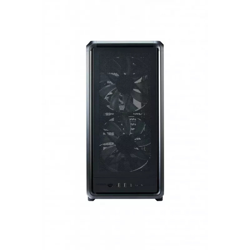 PC Midi Tower Cooler Master MasterFrame 500 Mesh — Schwarz mit transparenter Seite, unterstützt ATX/EATX, 2x200 mm vorne, 1x120 mm hinten