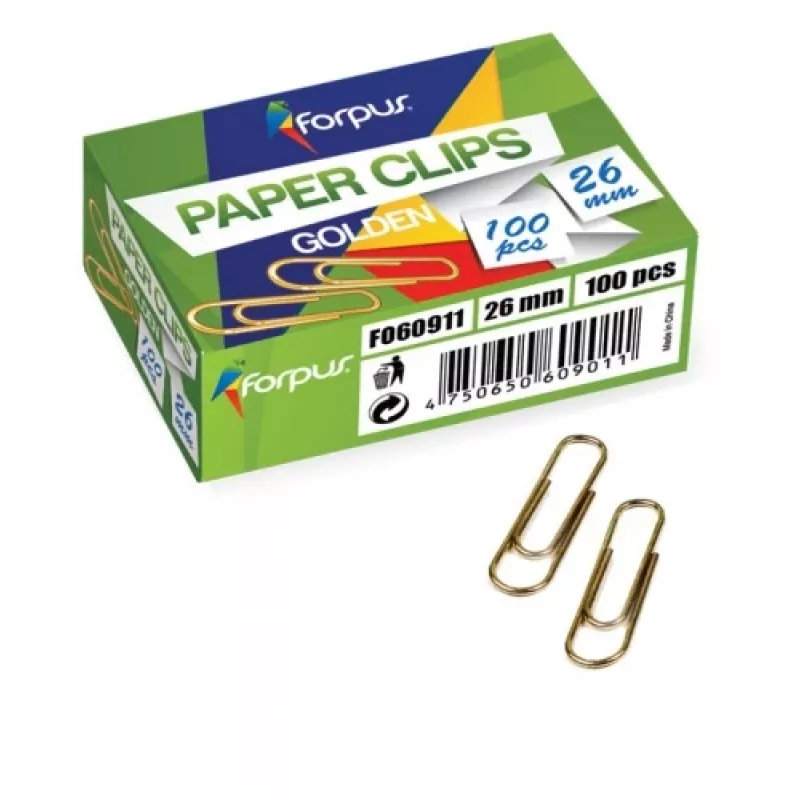 Clips Forpus, gelb Metall, 26 mm rund (100) 1104-006