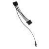 Kolink 3-Pin-Lüfterstrom-auf-2×4-Pin-Molex-Adapter, 245 mm, schwarz