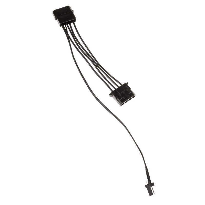 Kolink 3-Pin-Lüfterstrom-auf-2×4-Pin-Molex-Adapter, 245 mm, schwarz