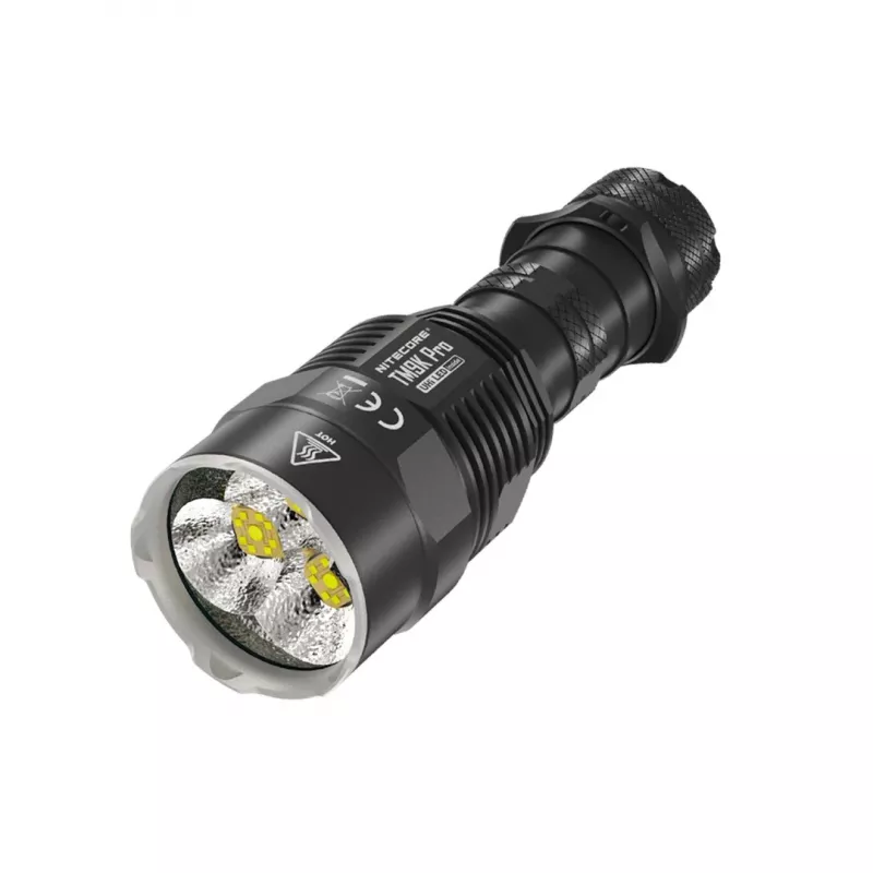 Handtaschenlampe Nitecore TM9K PRO – 9900 lm, USB-aufladbar, IP68, 133 mm, 227 g, Aluminium, Schwarz