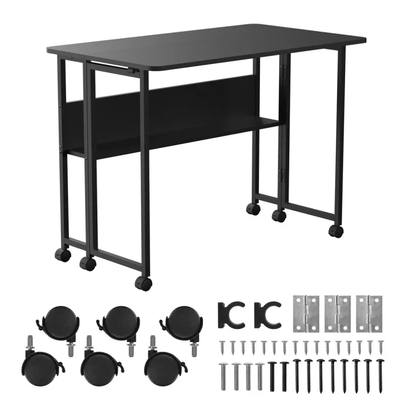 Klapptisch Maclean, schwarz, mobil 100x58 cm, max. 50 kg, MC-126 B