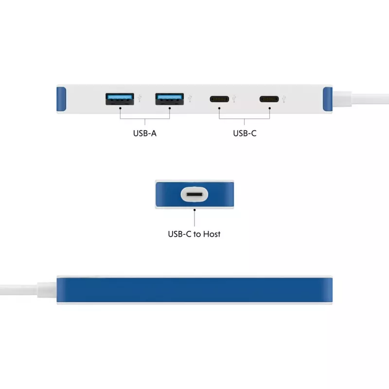 USB-C Hub HYPER HyperDrive Flex HD5200BUGL — 4 Anschlüsse, blau