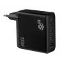 3x USB-C + USB-A Power Delivery Wandladegerät Schwarz, GaN 100W