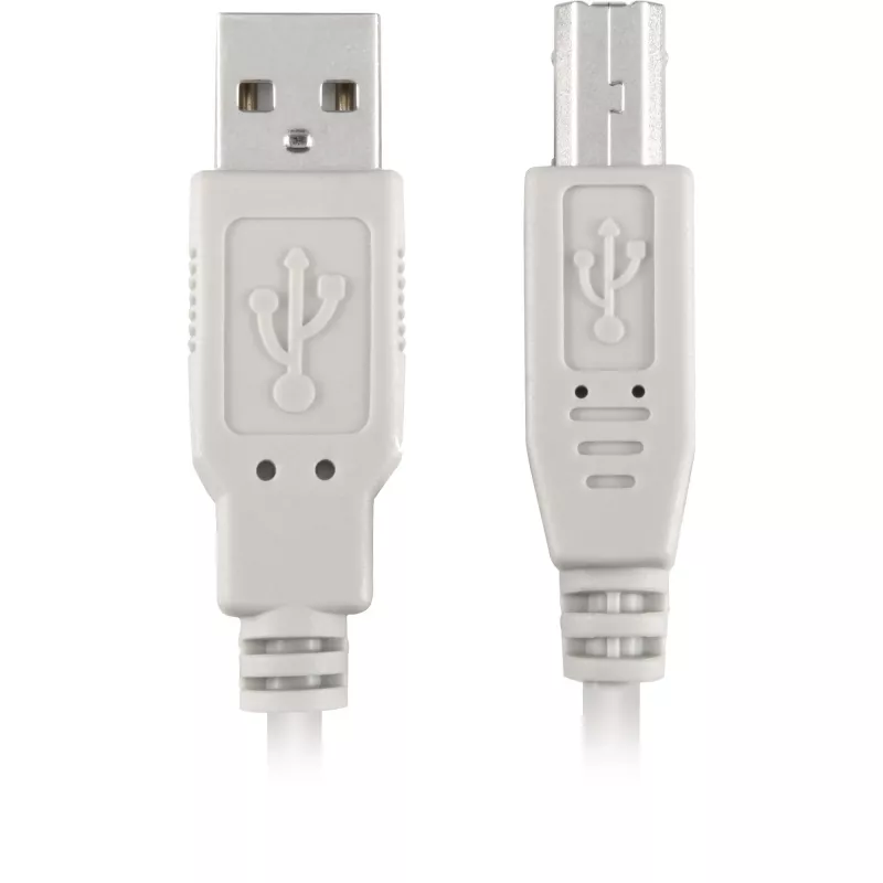 USB 2.0 Kabel, USB-A Stecker > USB-B Stecker (Grau, 0,5 Meter)