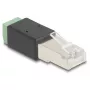 DeLOCK RJ45-Stecker auf Terminalblock-Adapter 2-polig 66604 Schwarz Grün