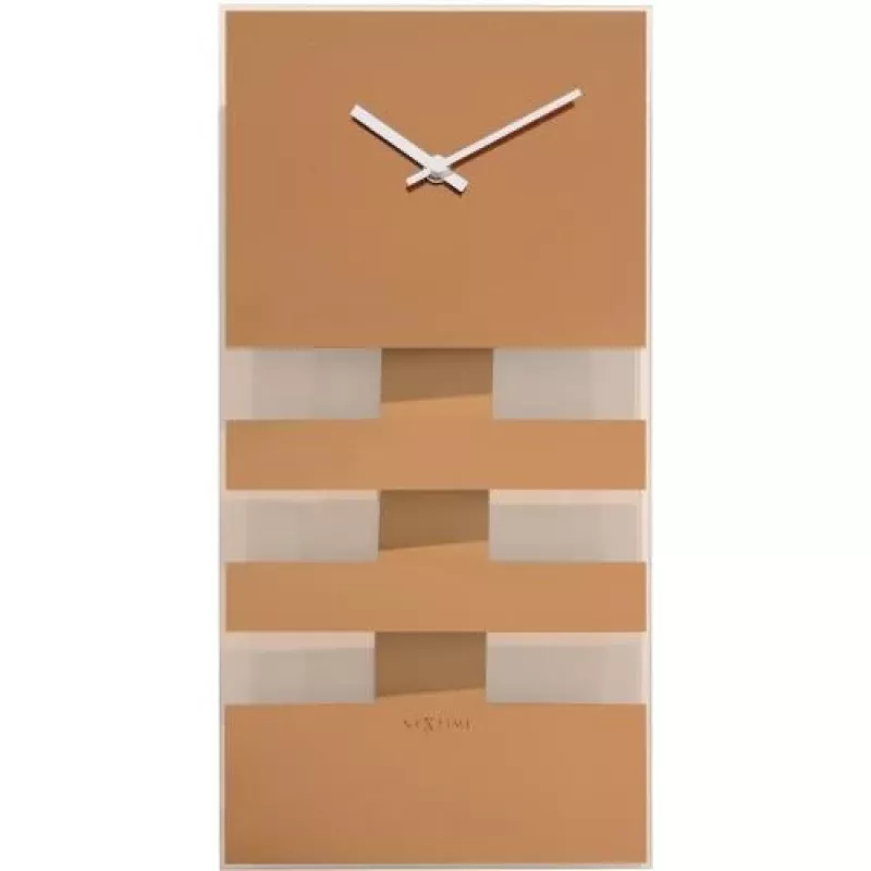 NeXtime Wanduhr 2855co Bold Stripes, 38x19 cm, Wand, Kupfer