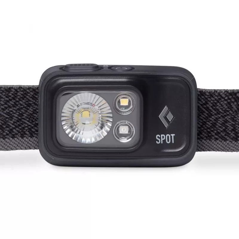 Stirnlampe Schwarz Diamond Spot 400 – 400 lm, LED, IPX8 wasserdicht, AAA, Leuchtweite 12–100 m, schwarz