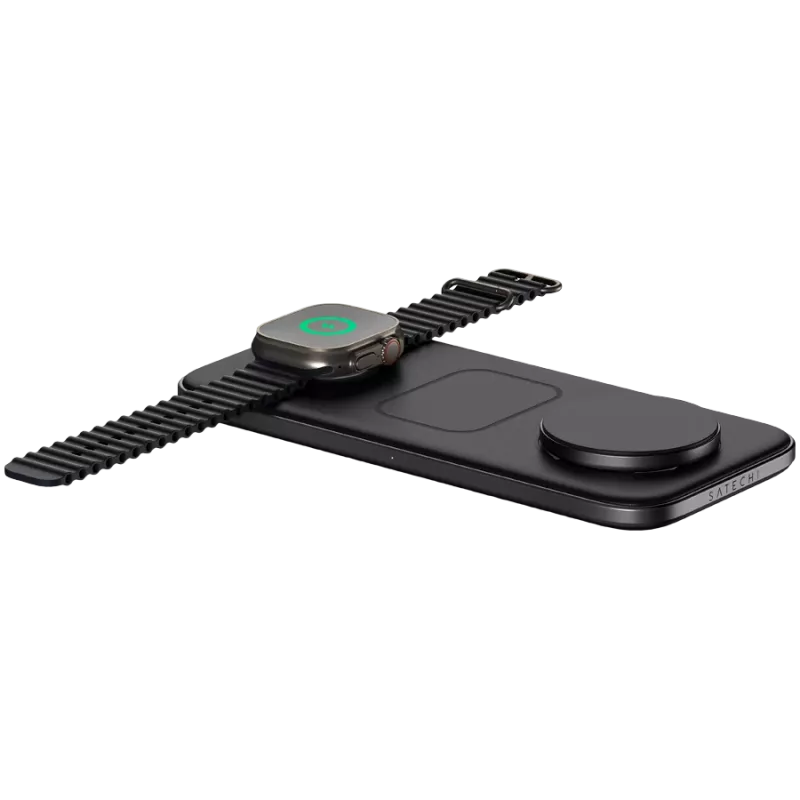 SATECHI Qi2 Trio Wireless Charging Pad - mit Typ A-, C-, G-Steckern