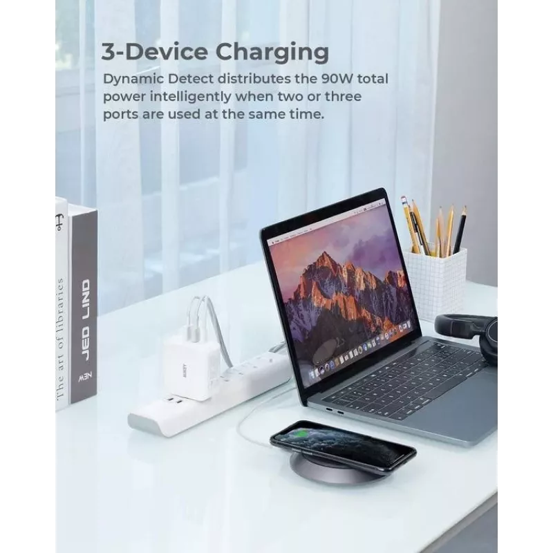 AUKEY PA-B6S Weiß Omni a Mix GaN ultraschnell Wandladegerät