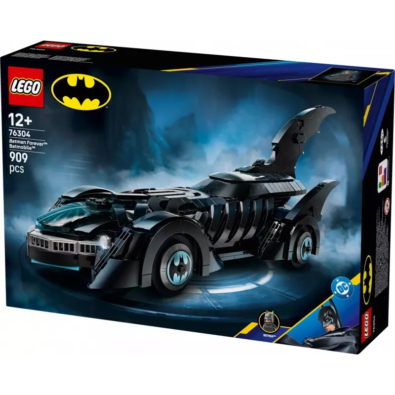 LEGO Konstruktionsset DC Super Heroes Batman Forever Batmobil 76304 — 909 Teile, 1 Minifigur, empfohlenes Alter 12+