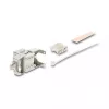 Keystone-Modul DELOCK RJ45 auf LSA Cat.6A geschirmt werkzeugfrei, flach, silber/weiß, mit Staubschutzkappe