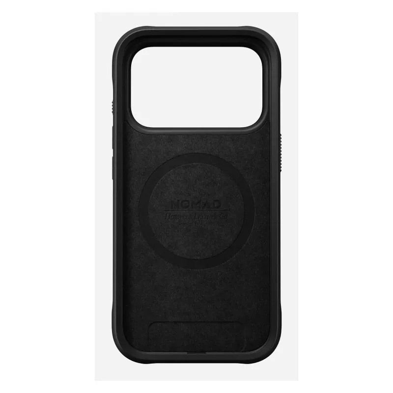 Handyhülle Nomad Rugged Leather Case für iPhone 17 Pro, 6,3 Zoll (16 cm), braun, Leder/TPU/Aluminium