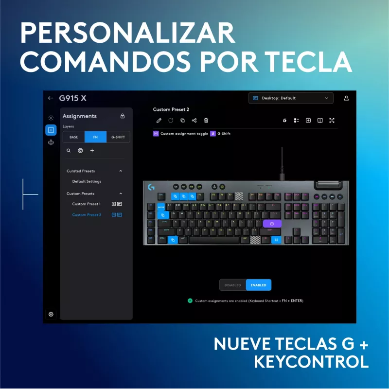 Kabelgebundene mechanische Gaming-Tastatur Logitech G915 X Schwarz mit RGB-Beleuchtung
