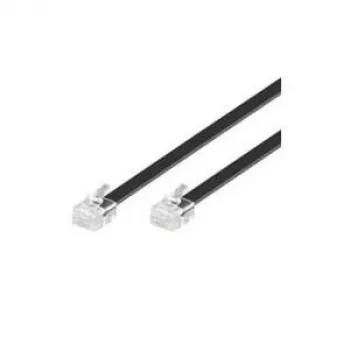 Wentronic Goobay Modular Verbindungskabel, Schwarz, 3 m – RJ12-Stecker (6P6C) auf RJ12-Stecker (6P6C) (50321)