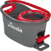 Wischmopp VILEDA EasyWring & Clean Turbo, roter Technopolymer-Eimer, abnehmbarer waschbarer Mikrofaserbezug, für Hartböden