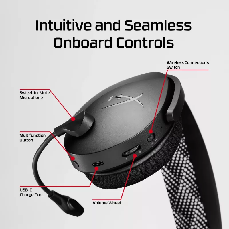 HyperX Cloud Jet - Kabelloses Gaming-Headset (Schwarz)