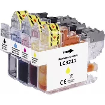 Renkforce Tinten-Kombipaket ersetzt Brother LC-3211 (LC3211VALDR) kompatibel Schwarz, Cyan, Magenta, Gelb RF-I-B-LC3211BKCMY RF-5718882 (RF-5718882)