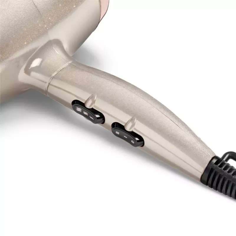 Haartrockner BABYLISS 5914PE — 2000 W, DC-Motor, 3 Heizstufen, 2 Geschwindigkeiten, Kaltstufe, Schwarz/Gold/Rosegold