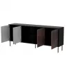 Cama 4D CORTINA Kommode 200x40x81 schwarz/Walnuss