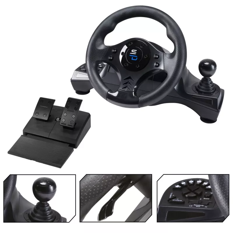 Lenkrad + Pedale Subsonic SA5156-NG 270° Rotation USB Schwarz