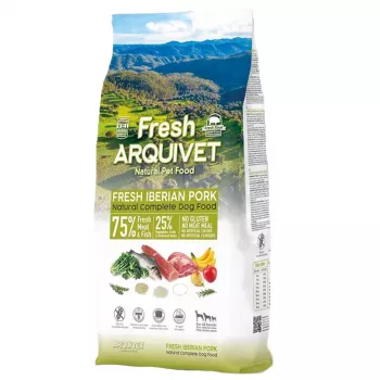 ARQUIVET Frisches iberisches Schweinefleisch und Fisch - halbfeuchtes Hundefutter - 10kg