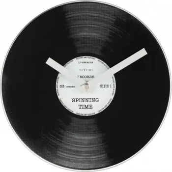NeXtime klok 5163 Little Spinning Time, Ø20 cm, Wand, Schwarz