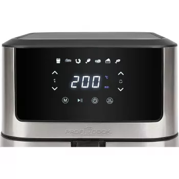 ProfiCook PC-FR 1269 H Fritteuse, Einzel, 8 l, Standgerät, 1800 W, Heißluftfritteuse, Schwarz, Edelstahl