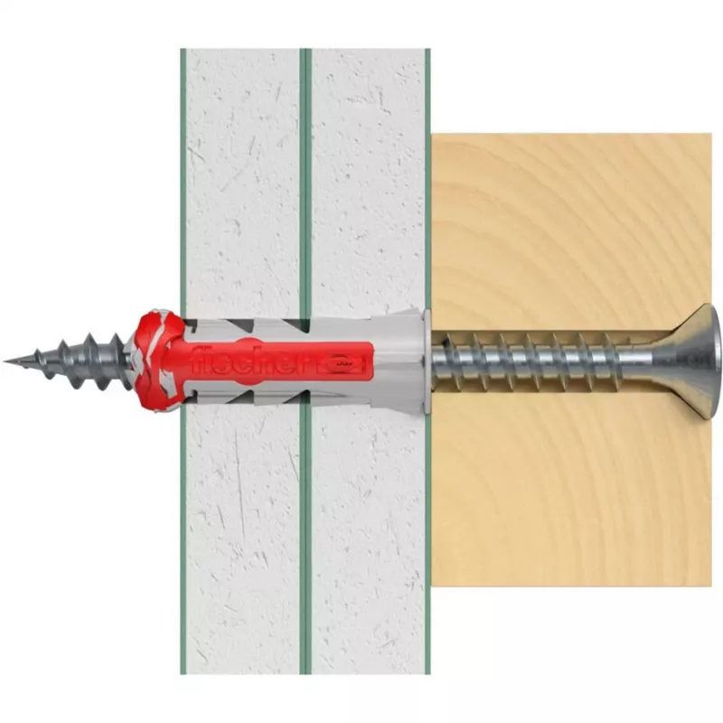 fischer Dübel DUOPOWER 8x40 BigBox Hellgrau/Rot 450 Stück wiederverschließbar (570549)