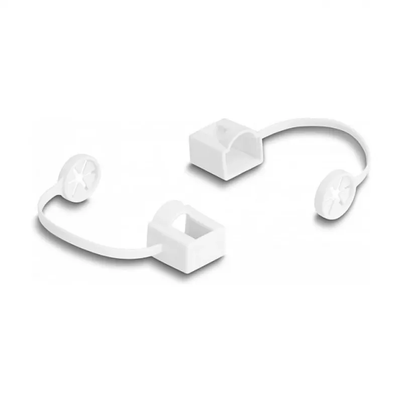 DeLOCK Staubschutzkappe für RJ45-Stecker mit Befestigungsclip, 50 Stück, farbig sortiert