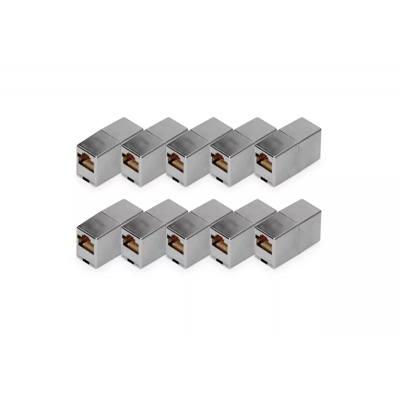 Digitus CAT 5e RJ45 Modular-Kupplung 10 Stück vergoldet Silber