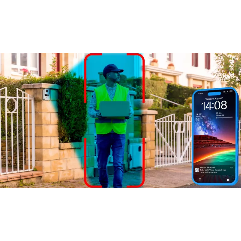 Videotürsprechanlage Tellur TLL331511 1080P mit Entriegelungsfunktion und Innengong