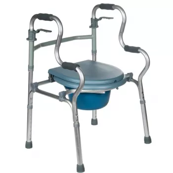 Rehabilitations-Gehtrainer REHA FUND RF-133 3in1, Aluminium/Stahl-Rahmen, verstellbare Höhe 81–99 cm, 2 Räder, Sitz, max. Belastung 100 kg