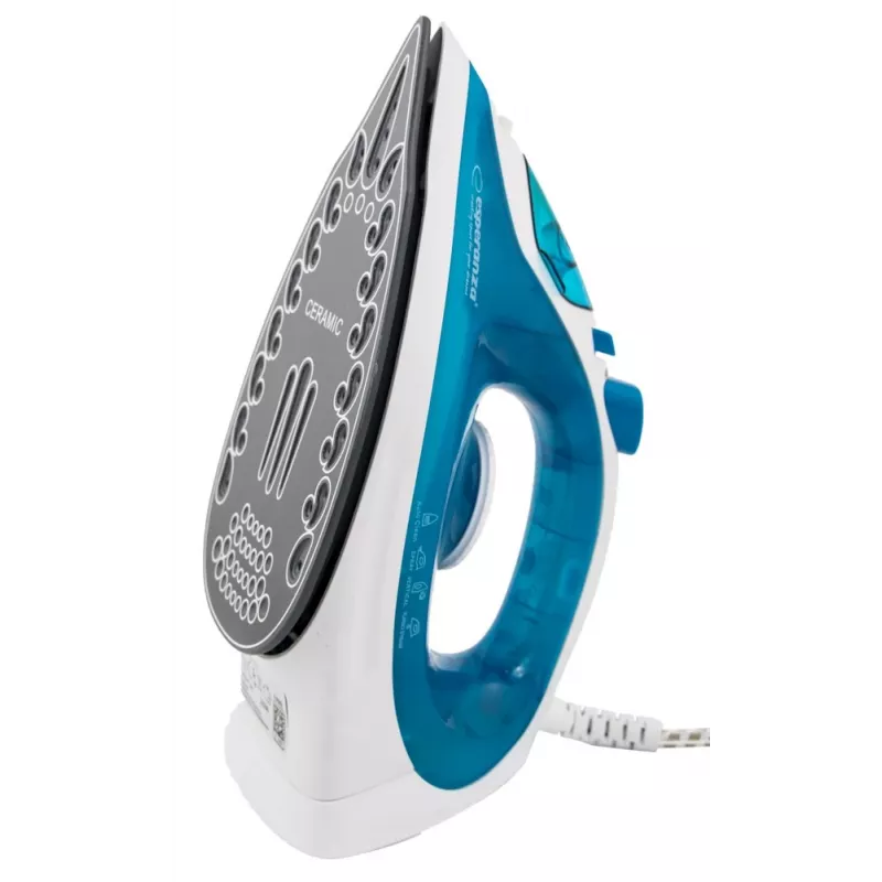 Dampfbügeleisen ESPERANZA EHI002 — 2200 W, Keramiksohle, Vertikaldampf, 0,815 kg, weiß/blau