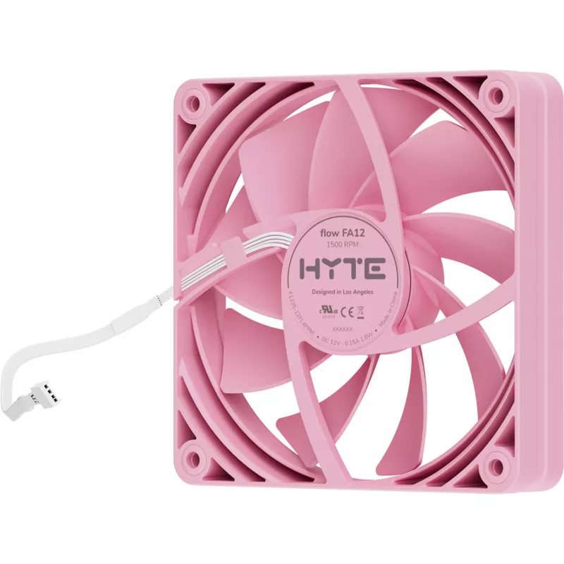 Computer-Kühlungslüfter HYTE FA12-SM-4 120 mm, 1500 U/min, 72 m³/h, 1,6 mmH2O, FDB, Rose, 4 Stück