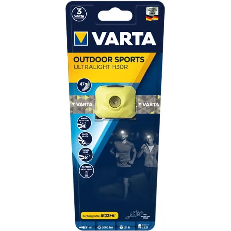 Stirnlampe Varta OUTDOOR SPORTS ULTRALIGHT H30R Lime