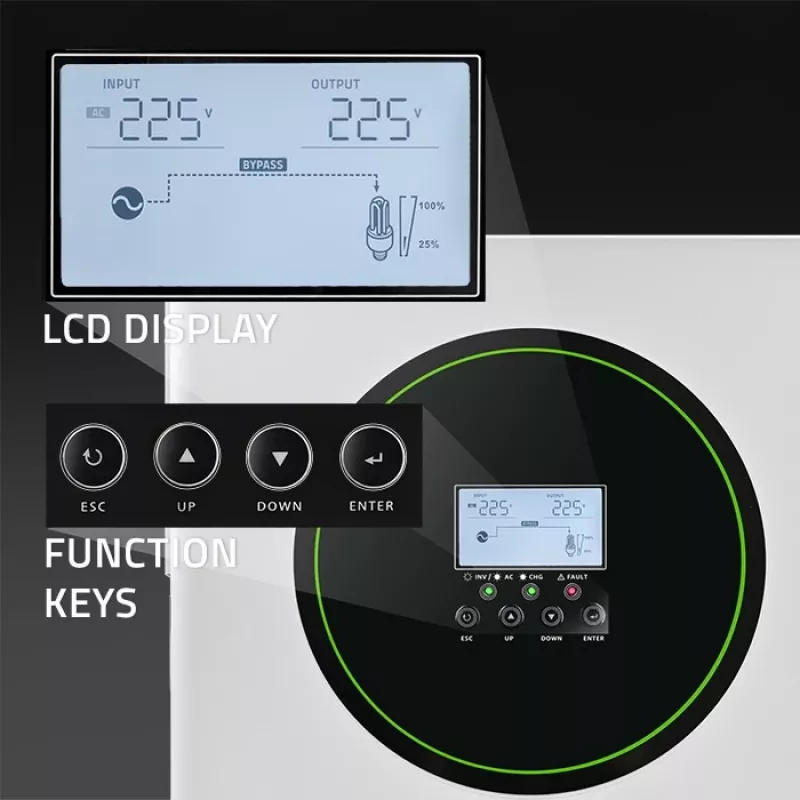 Hybrid-Solarwechselrichter Off-Grid 3500W, Wi-Fi