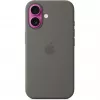 Hülle Apple iPhone 16 Silikon Case mit MagSafe Steingrau