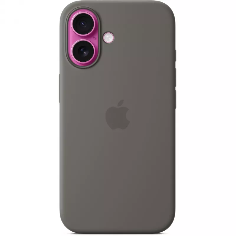Hülle Apple iPhone 16 Silikon Case mit MagSafe Steingrau